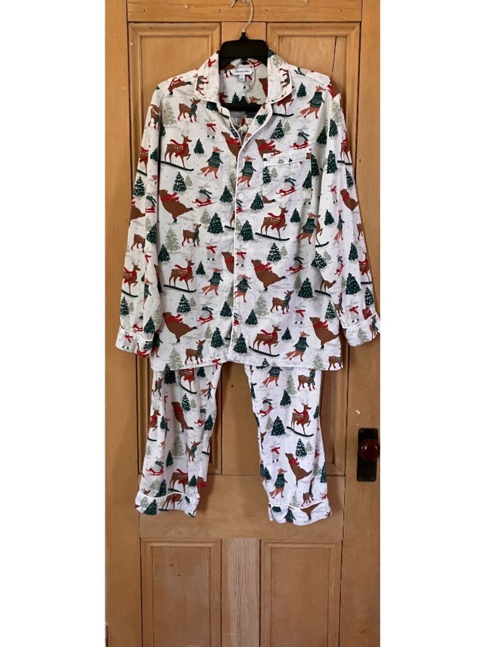 The Company Store Womens Winter Skating Animals Pajama Set Sz Small White XM EXC - Picture 4 of 12